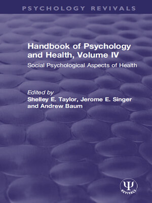 cover image of Handbook of Psychology and Health, Volume IV